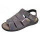 Sandale barbati gri din piele naturală, închidere velcro talpă confortabilă – casual, aerisite și practice GKR47GB