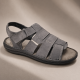 Sandale barbati gri din piele naturală, închidere velcro talpă confortabilă – casual, aerisite și practice GKR47GB