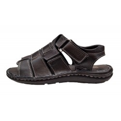Sandale barbati casual din piele naturala - Model Negru GKR47N
