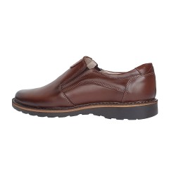 Pantofi barbati casual din piele naturala maro cu elasic - GKR480EM