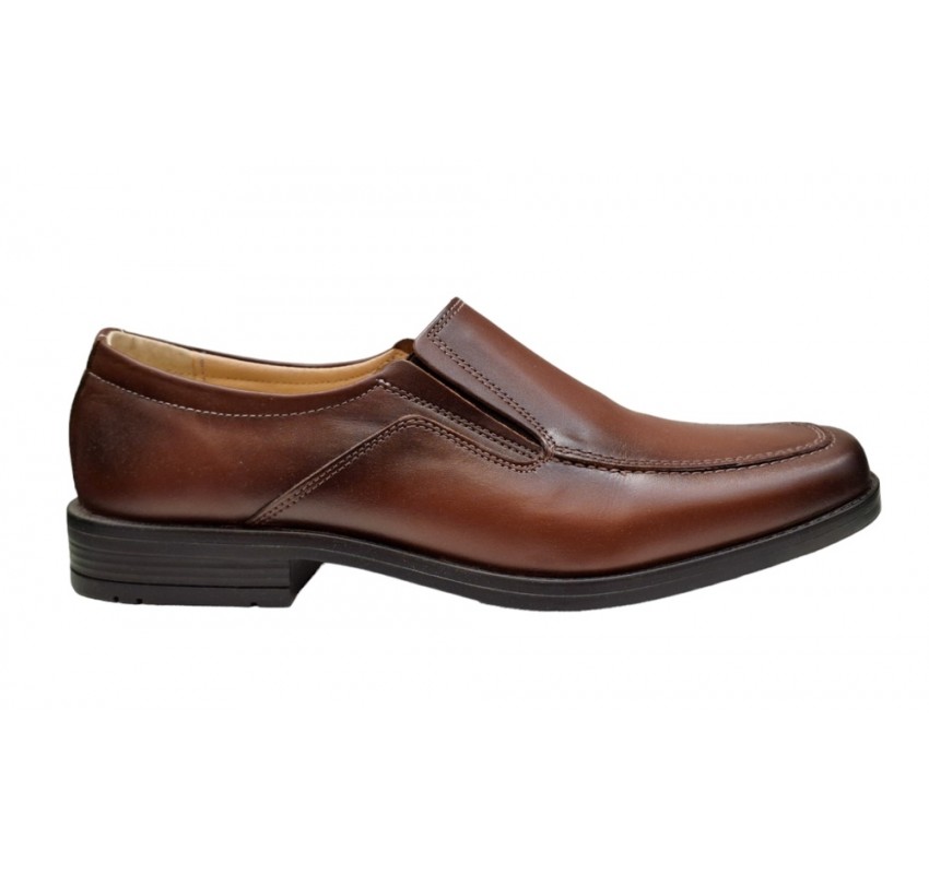 Pantofi barbati casual maro din piele naturala fara siret GKR48M