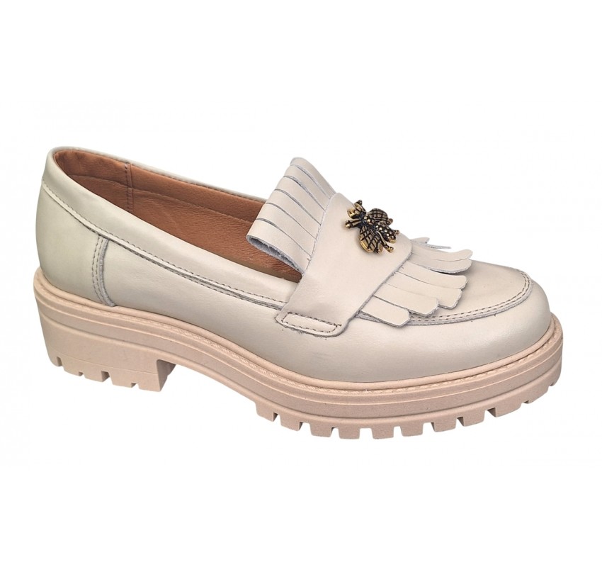 Pantofi dama casual din piele naturala Bej Latte Sasha