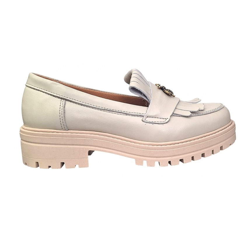 Pantofi dama casual din piele naturala Bej Latte Sasha