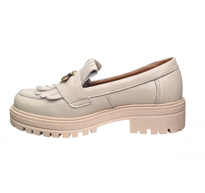 Pantofi dama casual din piele naturala Bej Latte Sasha