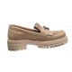 Pantofi dama casual din piele naturala box - Model Cleopatra Bej
