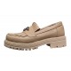 Pantofi dama casual din piele naturala box - Model Cleopatra Bej