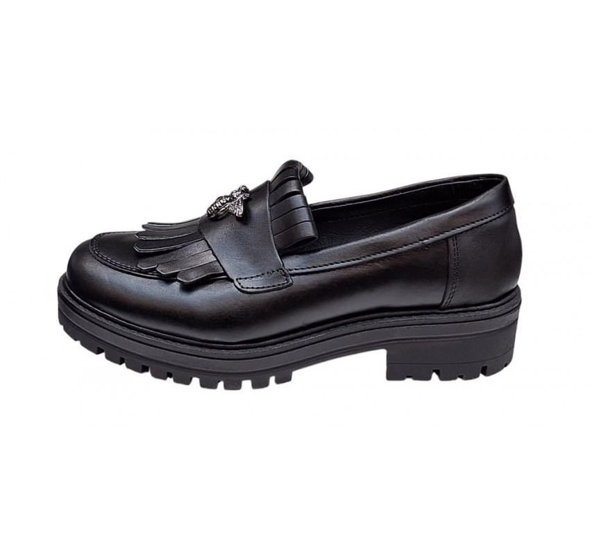Pantofi dama casual din piele naturala - Model Cleopatra Negru Box
