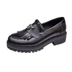 Pantofi dama casual din piele naturala de culoare neagra Sasha Bee