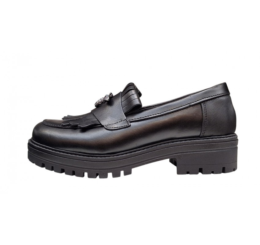 Pantofi dama casual din piele naturala - Model Cleopatra Negru Box
