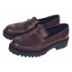 Pantofi dama bordeaux piele naturala cu talpa groasa si accesoriu albina