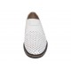Pantofi barbati albi din piele naturala perforata fara siret Corsar GKR506A