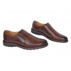 Pantofi barbati casual de vara cu perforatii - Corsa Piele Naturala Maro GKR506M