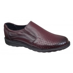 Pantofi barbati casual perforati din piele naturala 506 Visiniu