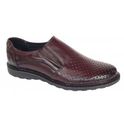 Pantofi barbati casual perforati din piele naturala 506 Visiniu