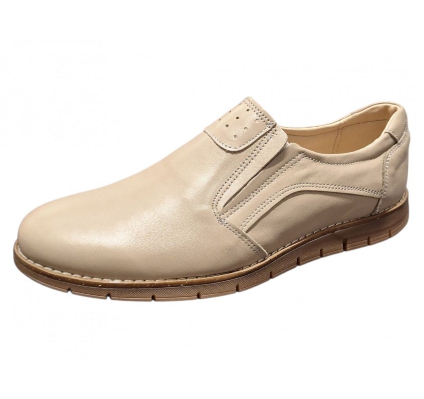 Pantofi barbati Casual Sport din Piele Naturala Bej GKR508BEJ