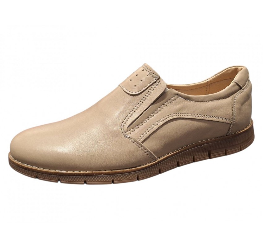 Pantofi barbati Casual Sport din Piele Naturala Bej GKR508BEJ