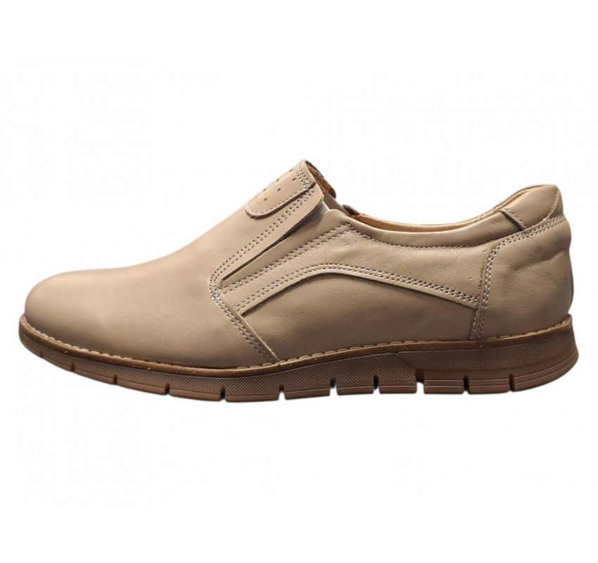 Pantofi barbati Casual Sport din Piele Naturala Bej GKR508BEJ