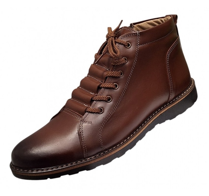 Ghete casual barbati piele naturala imblanite Corsa Maro
