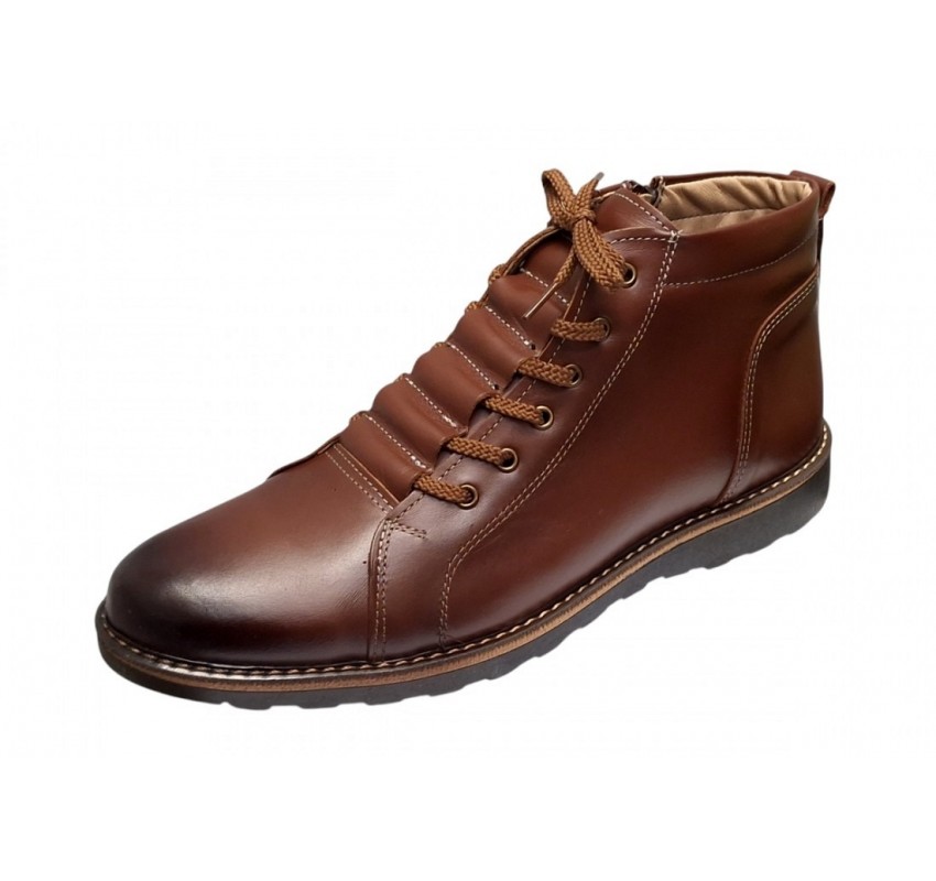 Ghete casual barbati piele naturala imblanite Corsa Maro