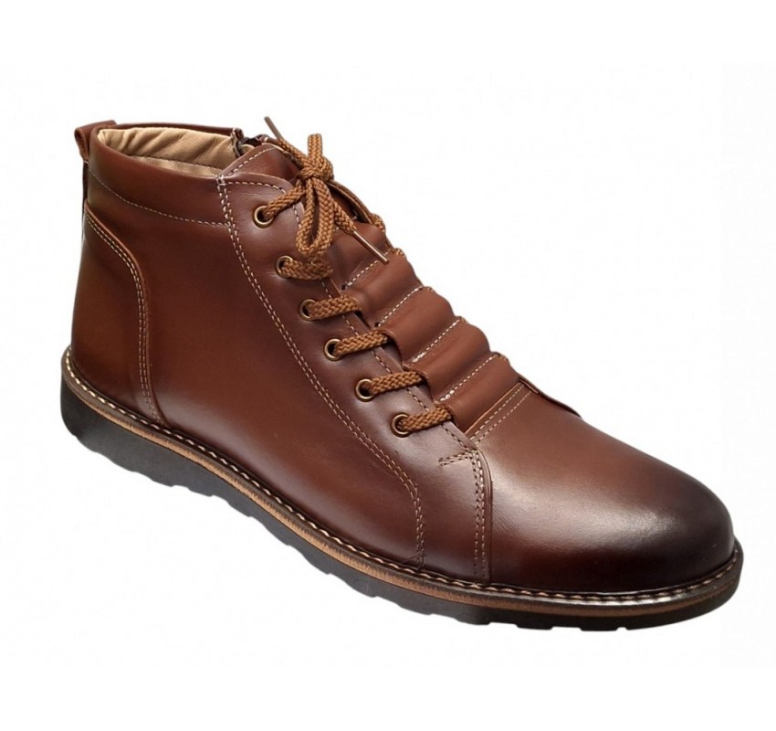 Ghete casual barbati piele naturala imblanite Corsa Maro