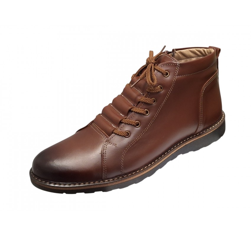 Ghete casual barbati piele naturala imblanite Corsa Maro Ghete casual barbati piele naturala imblanite Corsa Maro