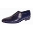 Pantofi eleganti barbati din piele naturala Havana Croco Lac Bleumarin Inchis