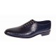 Pantofi eleganti barbati din piele naturala Havana Croco Lac Bleumarin Inchis