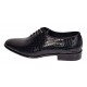 Pantofi eleganti barbati din piele naturala Havana Croco Lac Negru