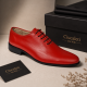Pantofi barbati rosii eleganți din piele naturală cu șiret și talpi confortabile deosebite GKR51R