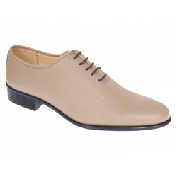 Pantofi barbati bej eleganți din piele naturală cu șiret GKR51TBS