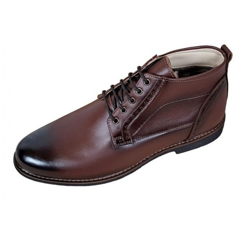 Ghete barbati casual din piele naturala maro imblanite Karo GKR56M