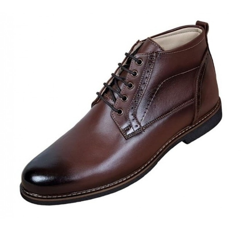 Ghete barbati casual din piele naturala maro imblanite Karo GKR56M