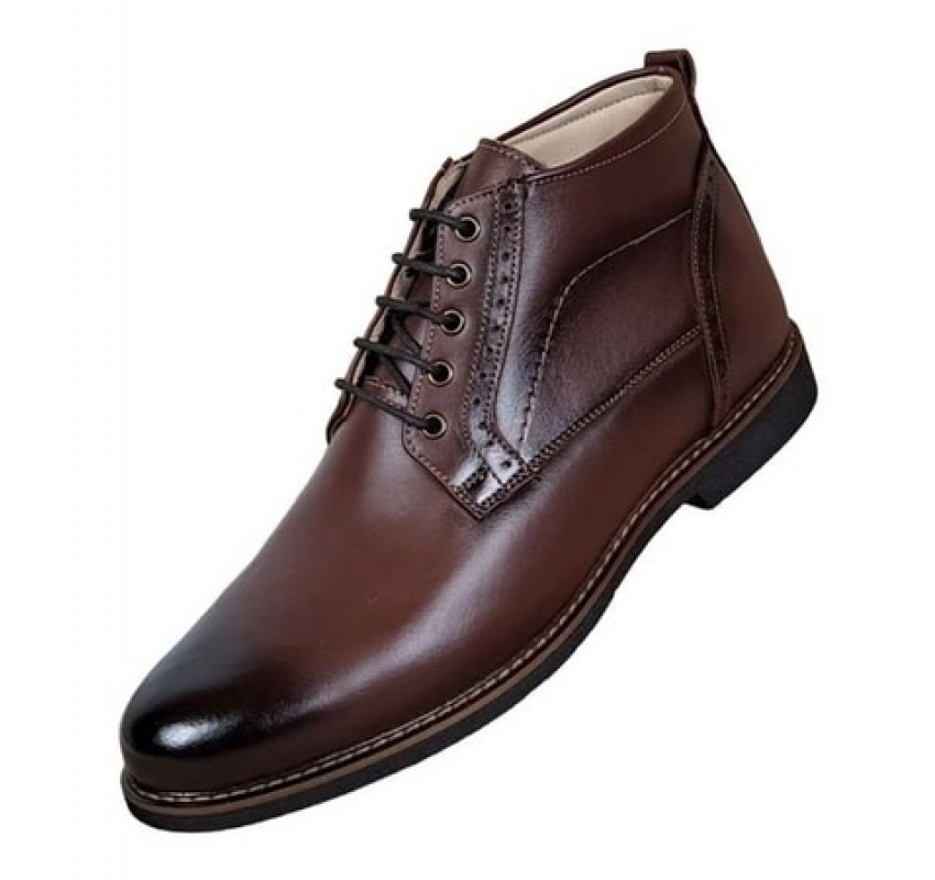 Ghete barbati casual din piele naturala maro imblanite Karo GKR56M