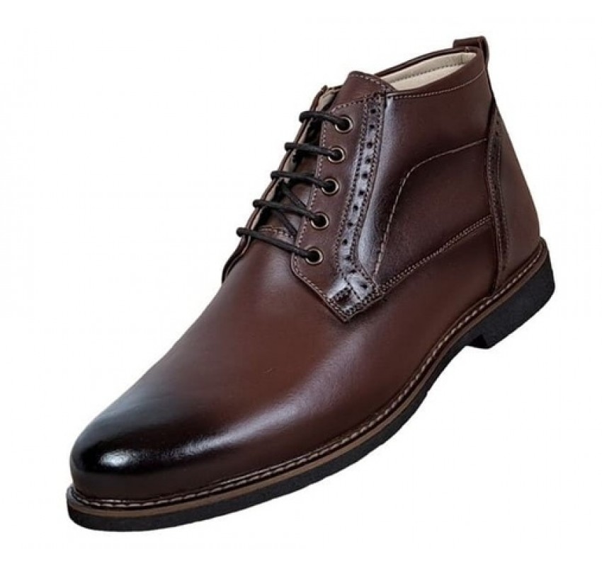 Ghete barbati casual din piele naturala maro imblanite Karo GKR56M
