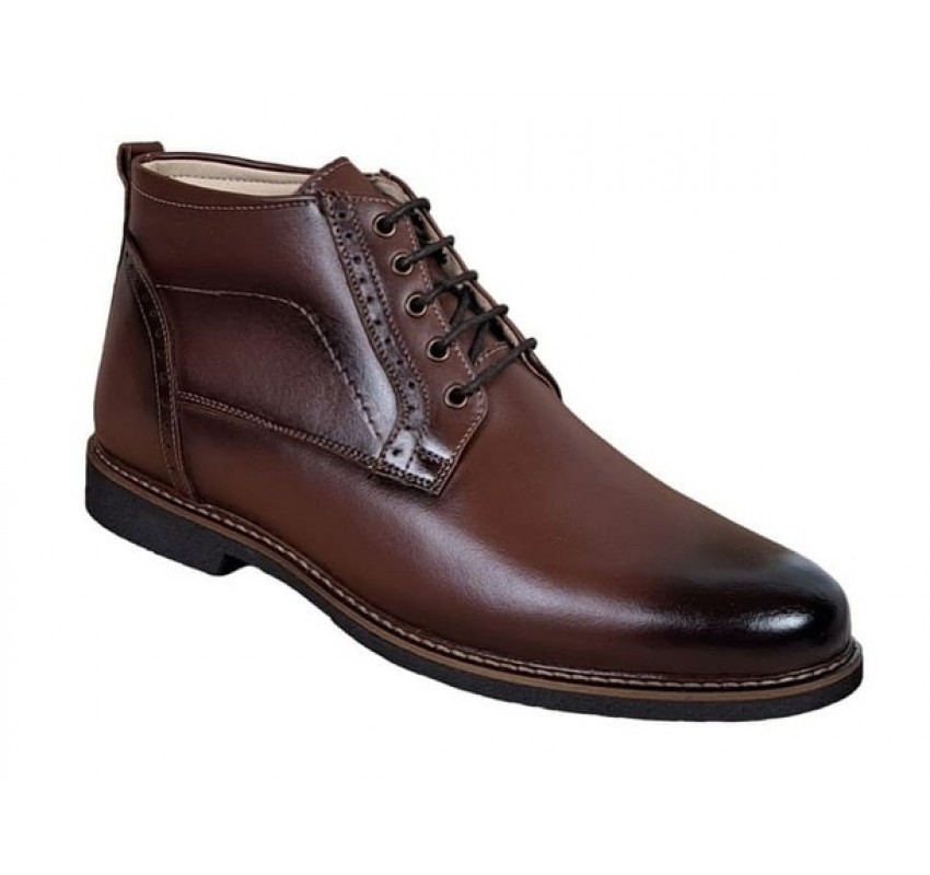 Ghete barbati casual din piele naturala maro imblanite Karo GKR56M