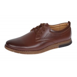 Pantofi barbati sport din piele naturala maro cu siret GKR57M