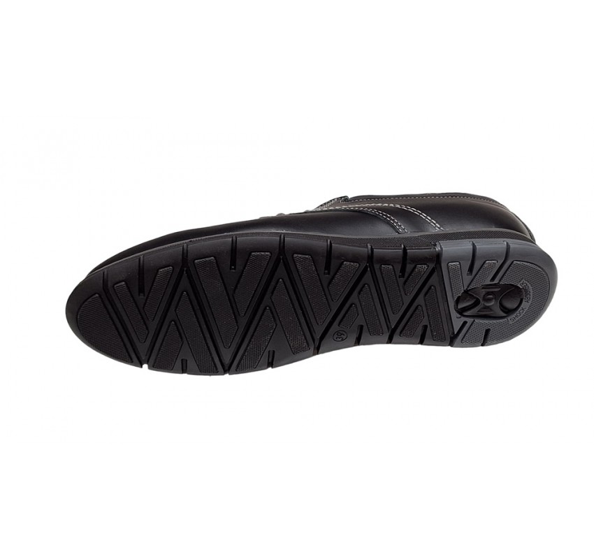 Pantofi barbati, casual din piele naturala, Negru, GKR57N