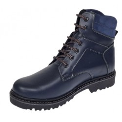 Bocanci barbati Sport din piele naturala model Bleumarin Imblanit GKR5KBLUE