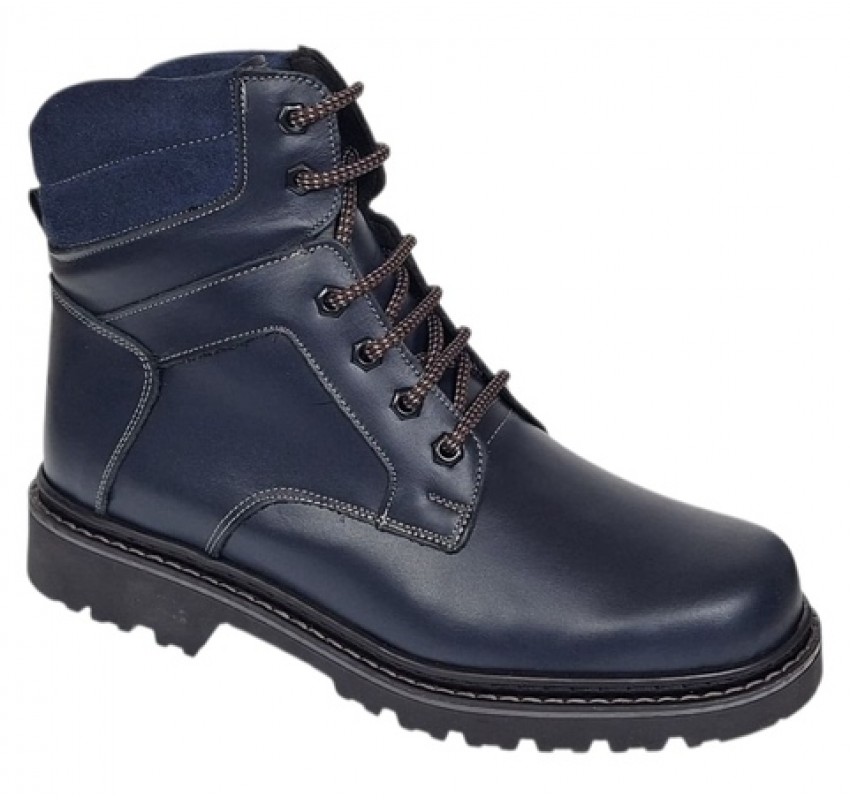 Bocanci barbati Sport din piele naturala model Bleumarin Imblanit GKR5KBLUE