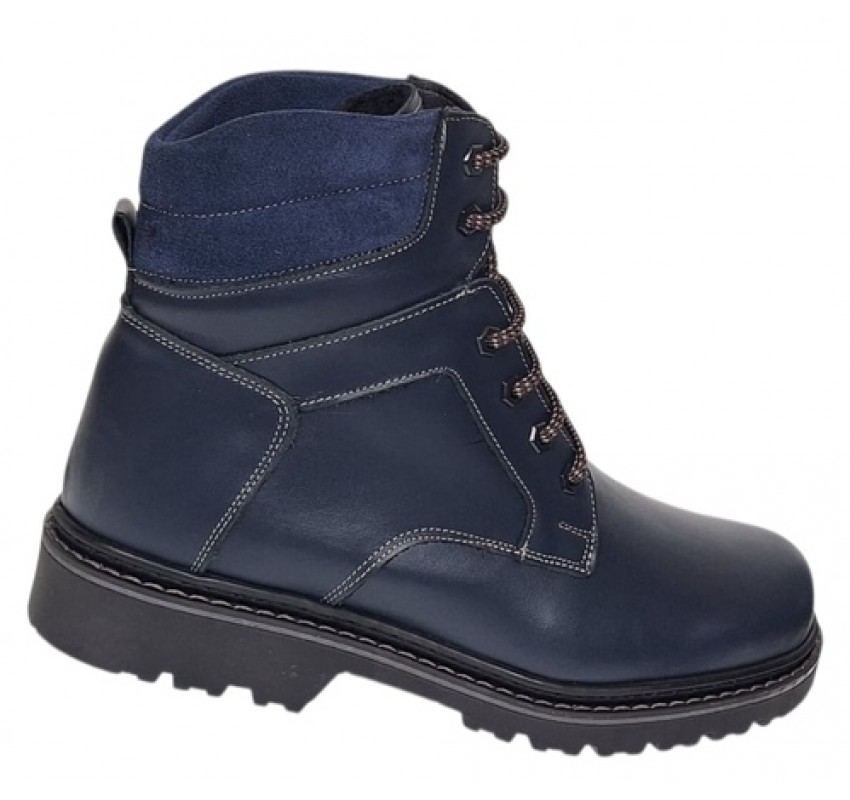 Bocanci barbati Sport din piele naturala model Bleumarin Imblanit GKR5KBLUE