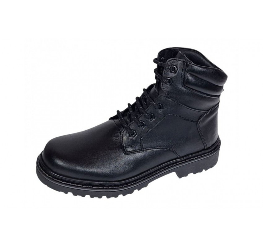 Bocanci barbati Sport din piele naturala model Negru imblanit GKR5KN