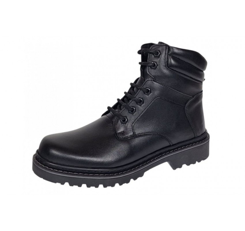 Bocanci barbati Sport din piele naturala model Negru imblanit GKR5KN