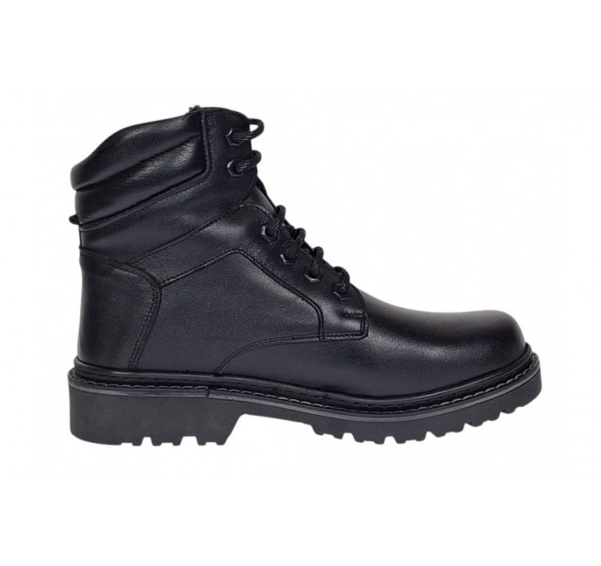 Bocanci barbati Sport din piele naturala model Negru imblanit GKR5KN