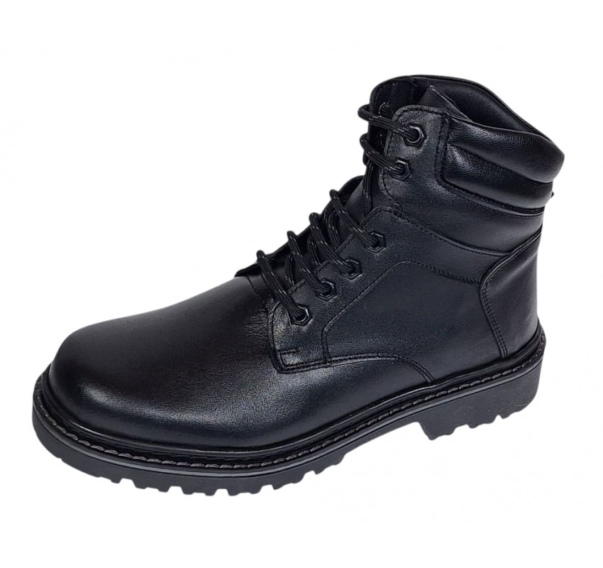 Bocanci barbati Sport din piele naturala model Negru imblanit GKR5KN