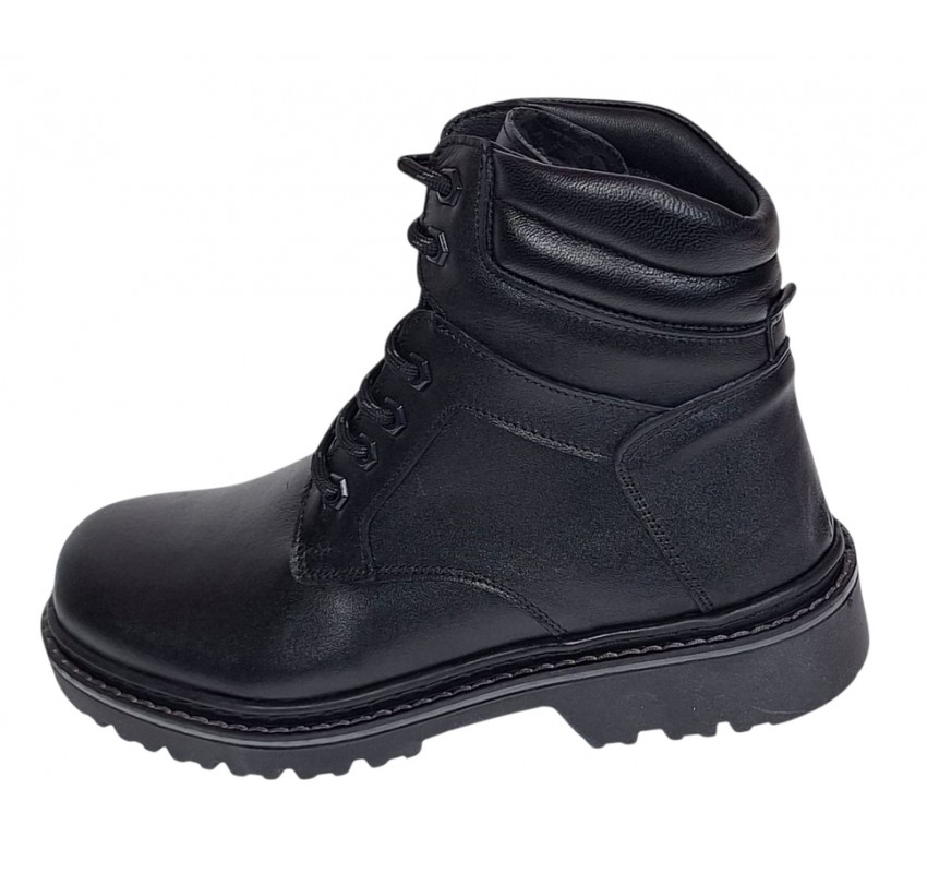 Bocanci barbati Sport din piele naturala model Negru imblanit GKR5KN