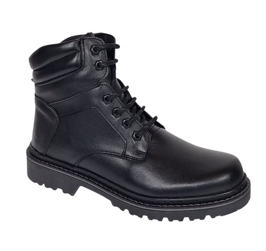 Bocanci barbati Sport din piele naturala model Negru imblanit GKR5KN