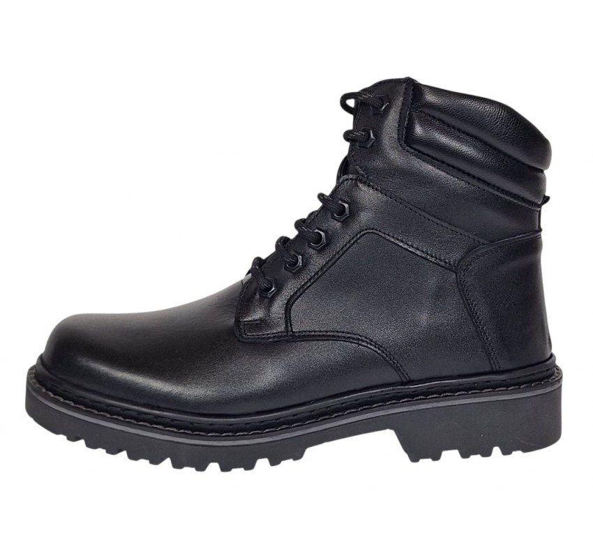 Bocanci barbati Sport din piele naturala model Negru imblanit GKR5KN