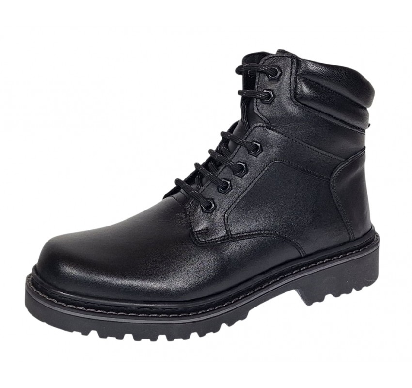 Bocanci barbati Sport din piele naturala model Negru imblanit GKR5KN