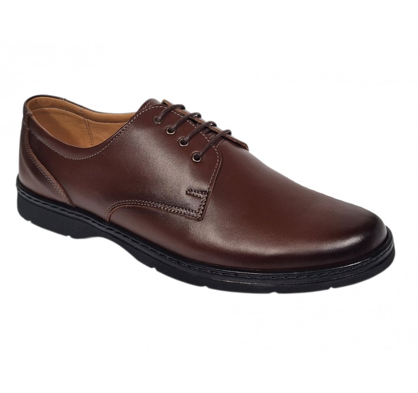 Pantofi barbati casual din piele naturala pe calapod lat Maro GKR5XM