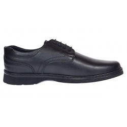 Pantofi barbati casual din piele naturala pe calapod lat Negru GKR5XN